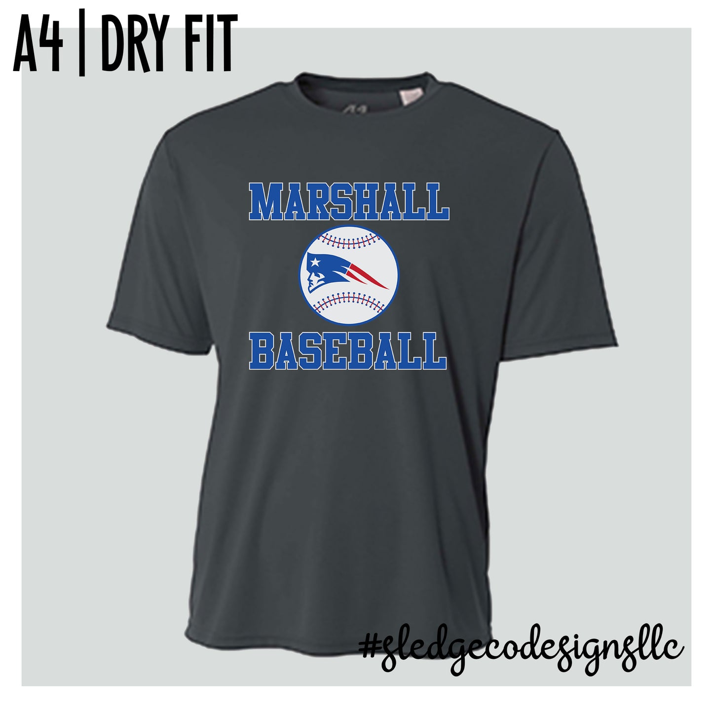 Marshall Academy Patriots | BASEBALL | A4 DRY FIT | Custom Unisex Tshirt