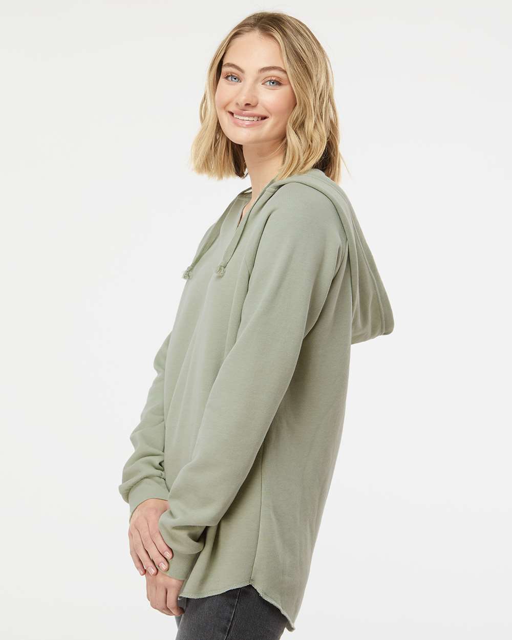 NORTH DELTA GREENWAVES | Women’s Lightweight Wave Wash Hooded Sweatshirt - SAGE