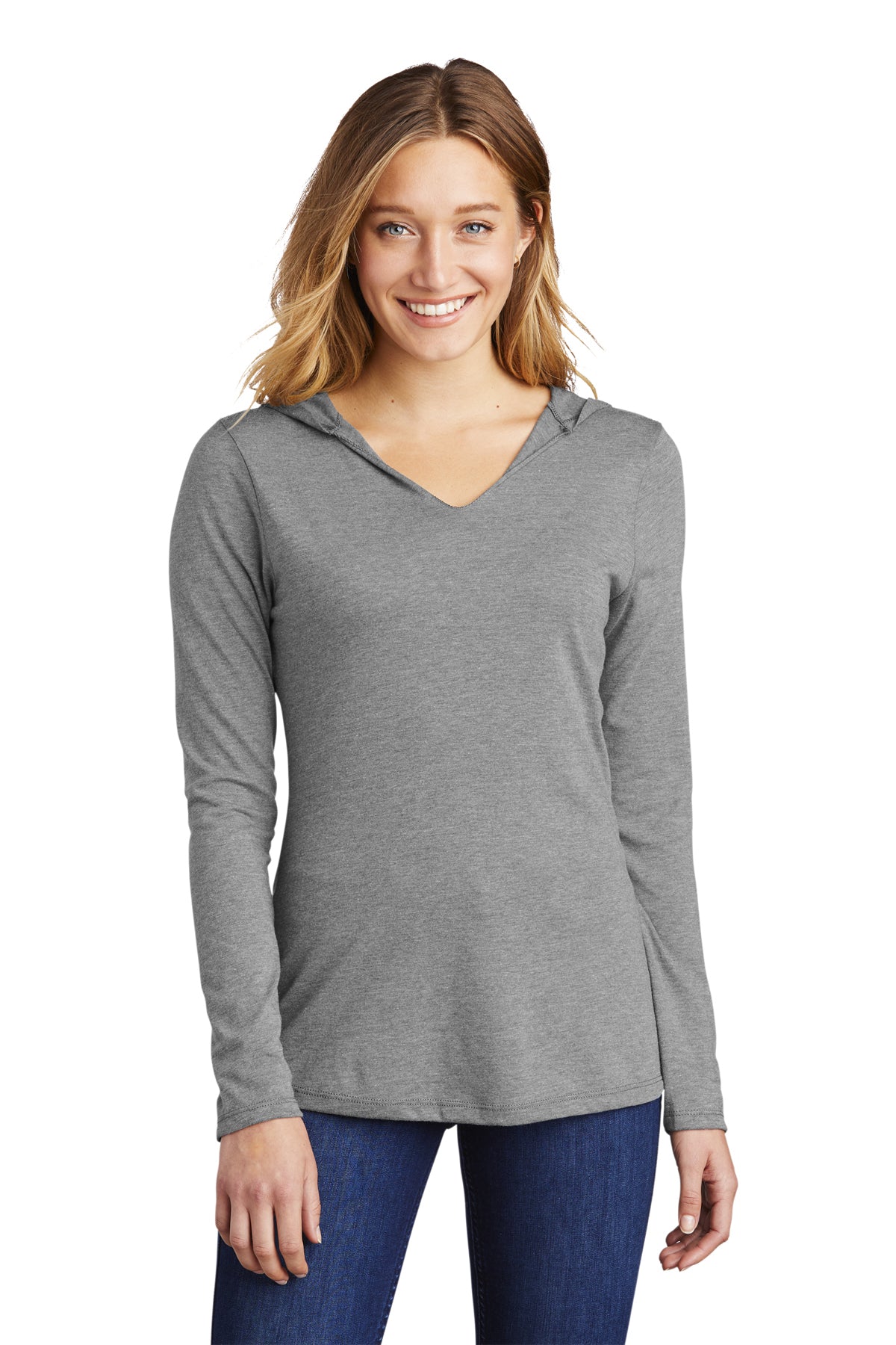NORTH DELTA | SCRIPT GREEN WAVES | Women’s Perfect Tri Long Sleeve Hooded Tshirt