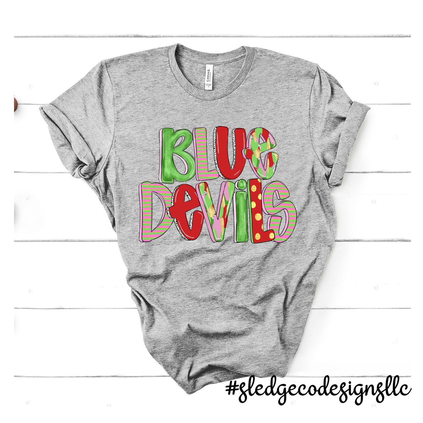 TUNICA ACADEMY BLUE DEVILS | CHRISTMAS DOODLE | Custom Unisex Tshirt