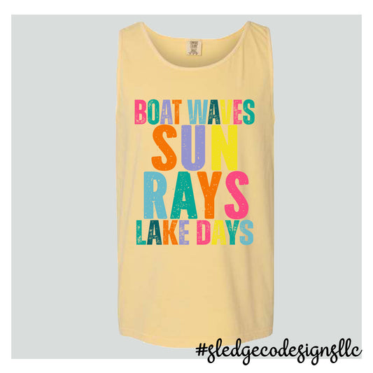 SUN RAYS BOAT RAYS LAKE DAYS | Custom Unisex CC TANK