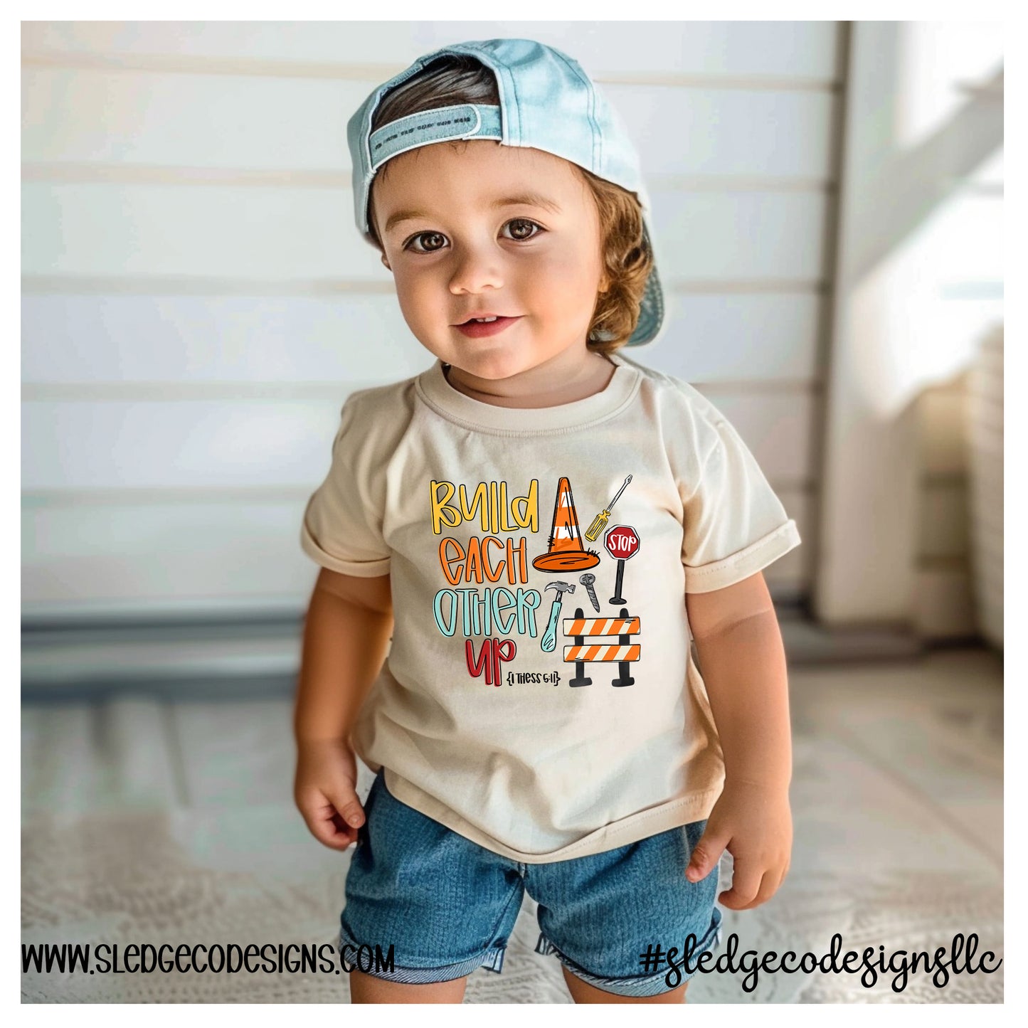 Build each other up 1 THESS 6:11 | BOYS YOUTH CONSTRUCTION TEE | ADULT - YOUTH - TODDLER - INFANT |  CUSTOM TSHIRT