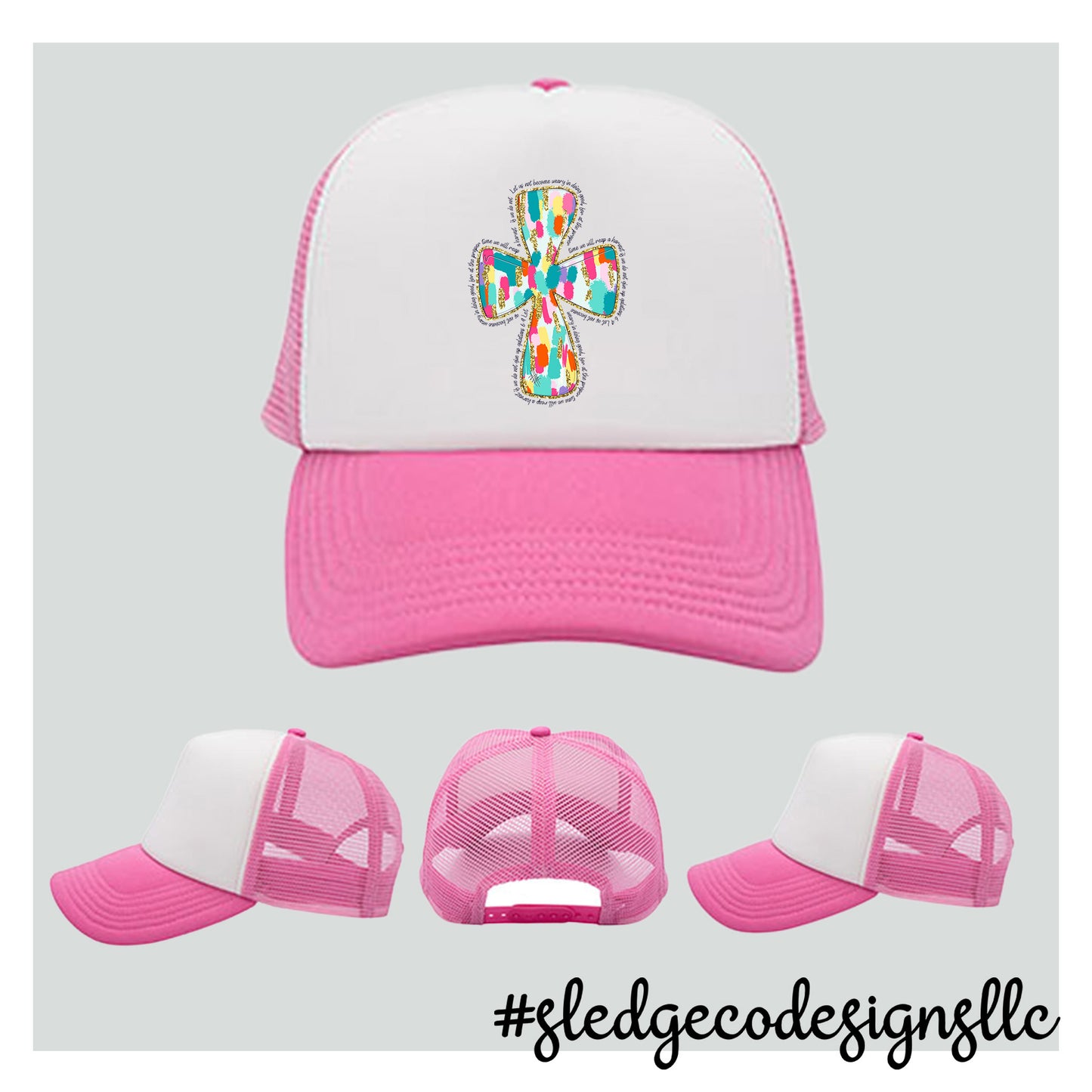 CHRISTIAN CROSS | TRUCKER HAT PINK