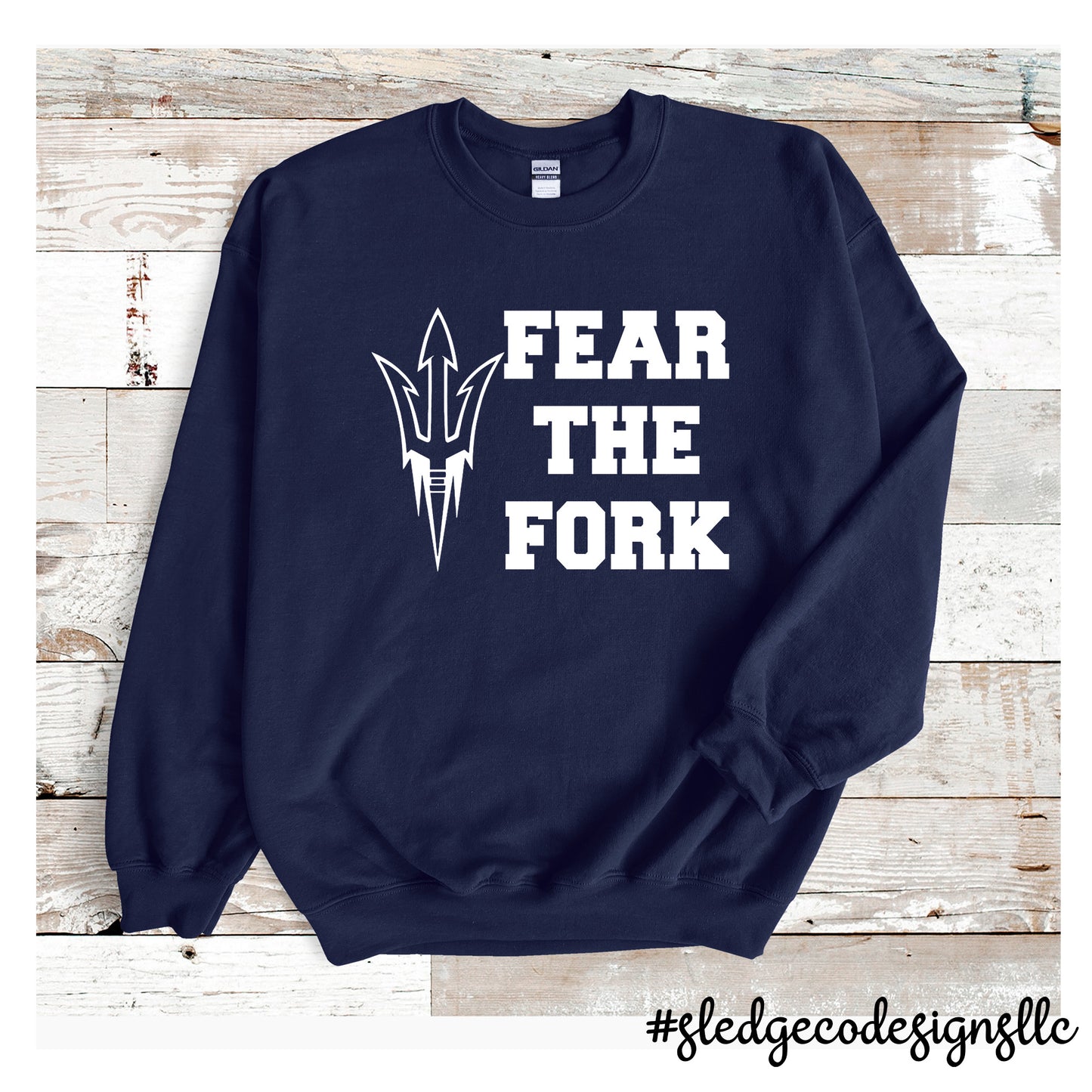 FEAR THE FORK | NAVY | CUSTOM UNISEX SWEATSHIRT