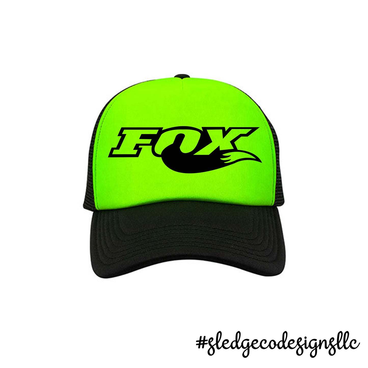 FOX TAIL | LIME & BLACK HAT | TRUCKER HAT
