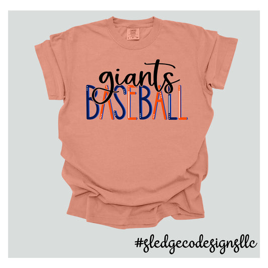 GIANTS BASEBALL SCRIPTED | ORANGE | Custom Unisex Tshirt