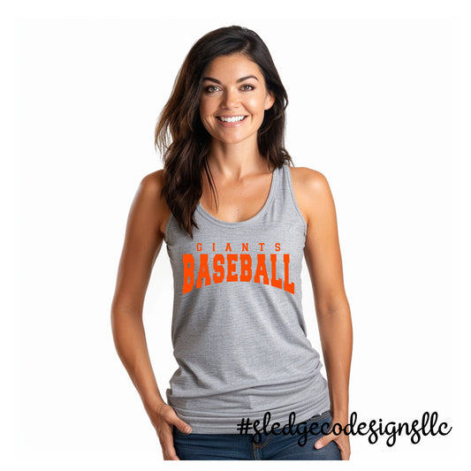 GIANTS BASEBALL - COLLEGED TANK | Custom WOMENS NEXT LEVEL TANK