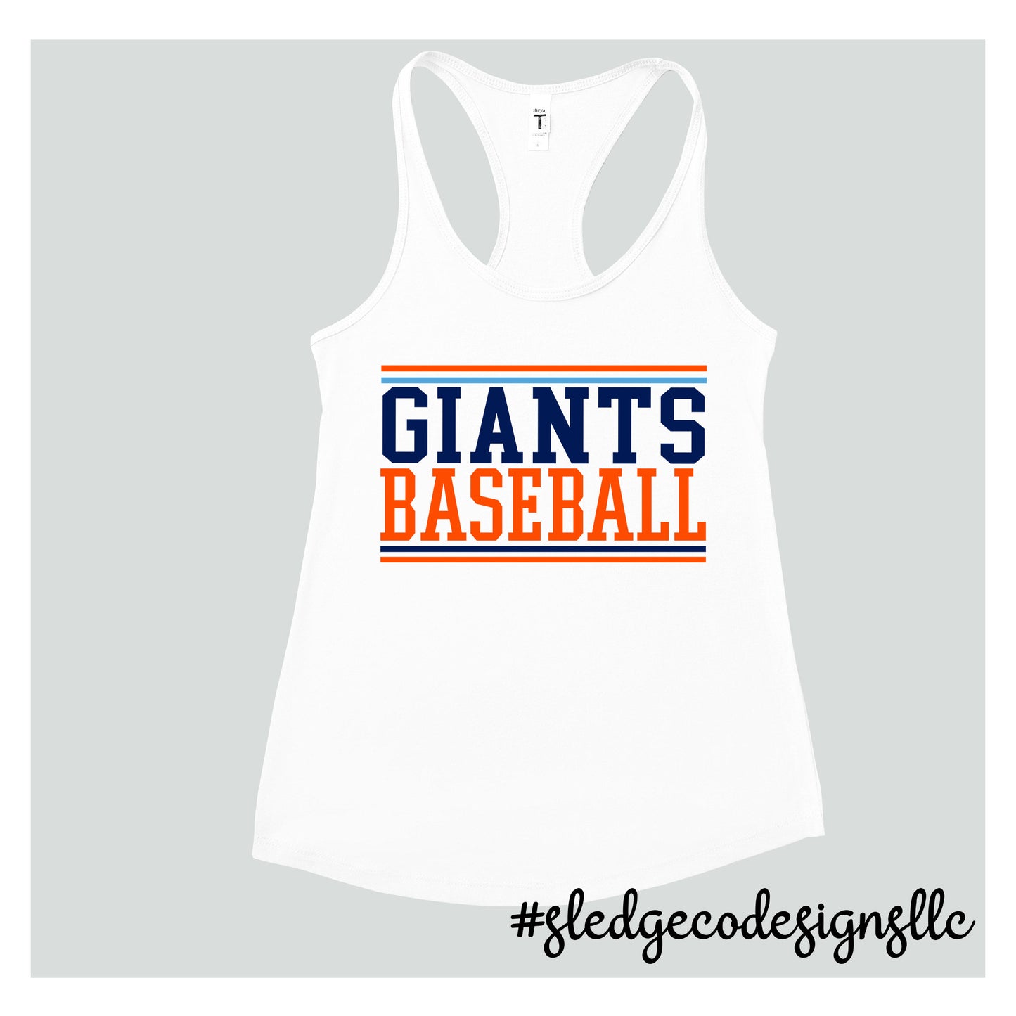 GIANTS BASEBALL STACKED TEE | Womens NEXT LEVEL Racerback Tank