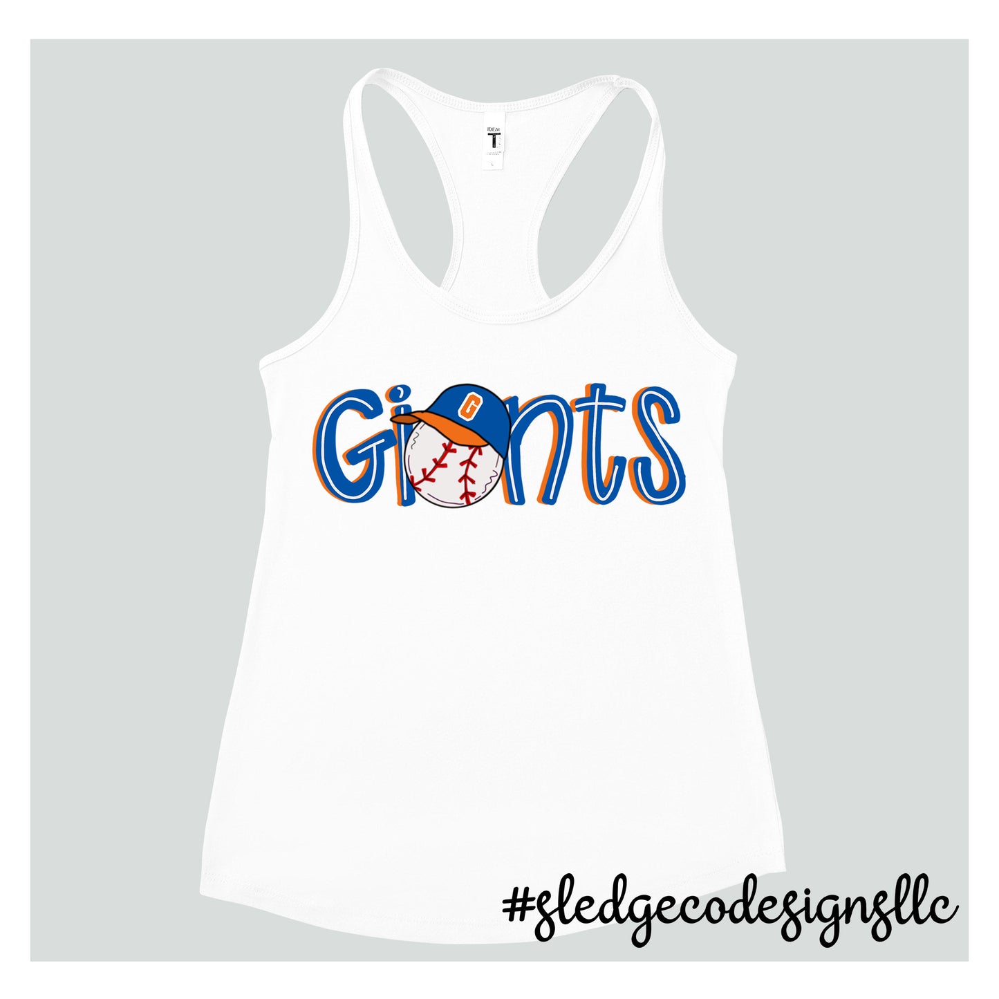 GIANTS BASEBALL HAND DRAWN TANK |  Women's NEXT LEVEL Racerback Tank