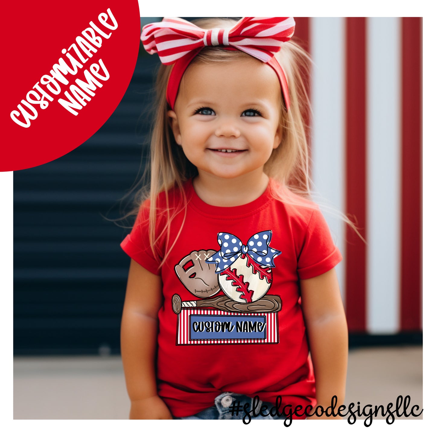 CUSTOMIZABLE GIRL BASEBALL TEE | UNISEX CUSTOM TSHIRT