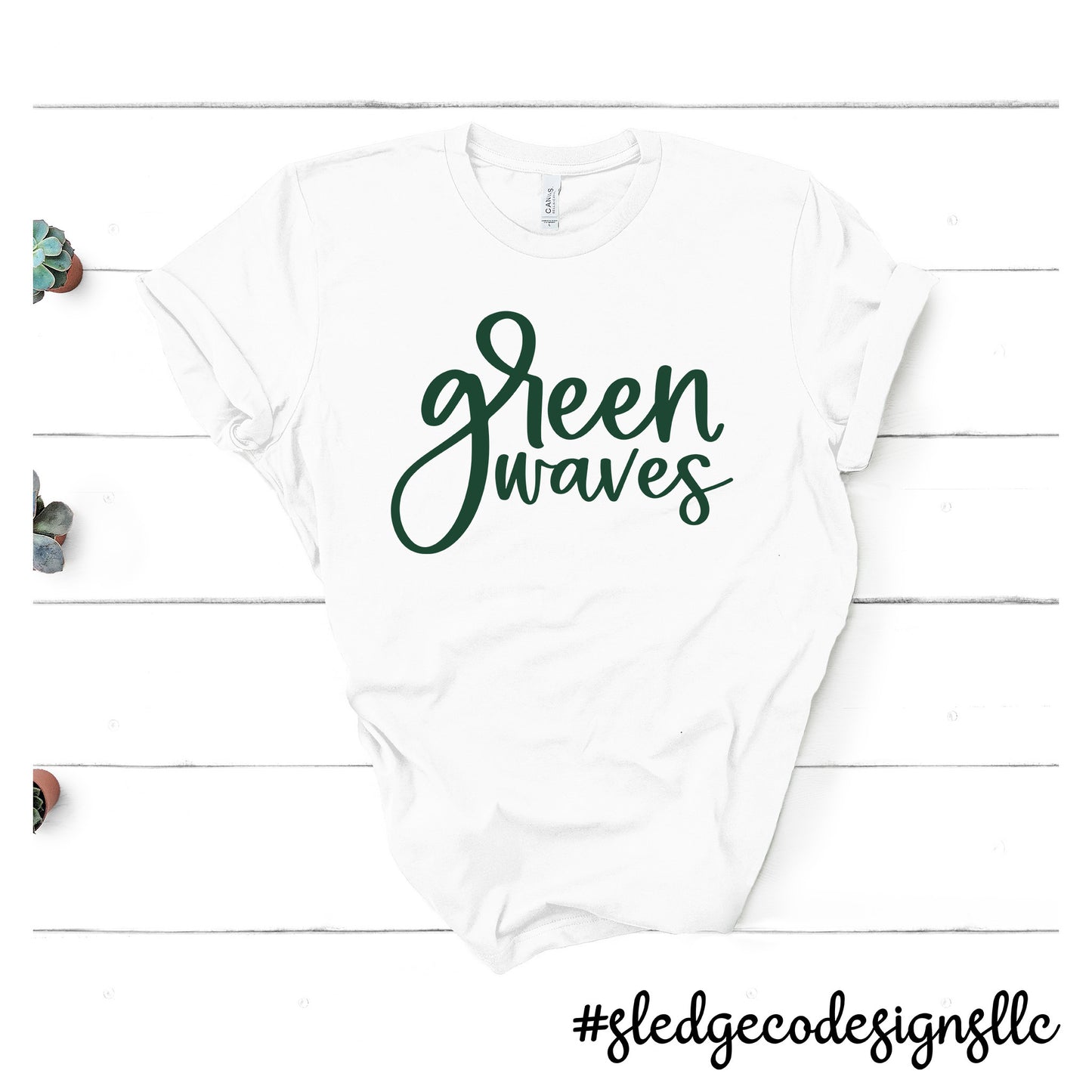 North Delta Green Wave |  GREEN - SCRIPT | Custom Unisex Tshirt