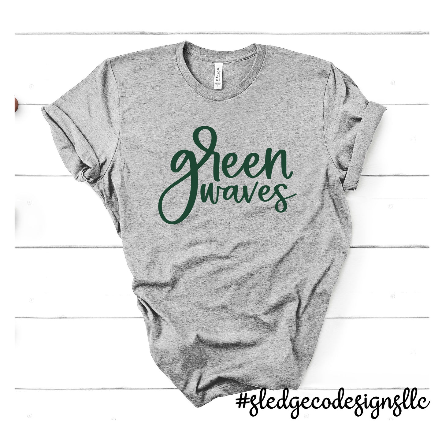 North Delta Green Wave |  GREEN - SCRIPT | Custom Unisex Tshirt