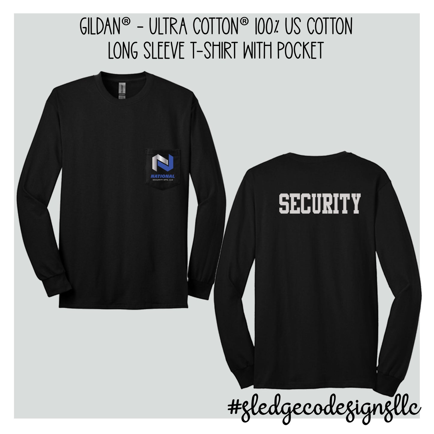 NATIONAL SECURITY OPS LLC | Gildan® - Ultra Cotton® 100% US Cotton Long Sleeve T-Shirt with Pocket