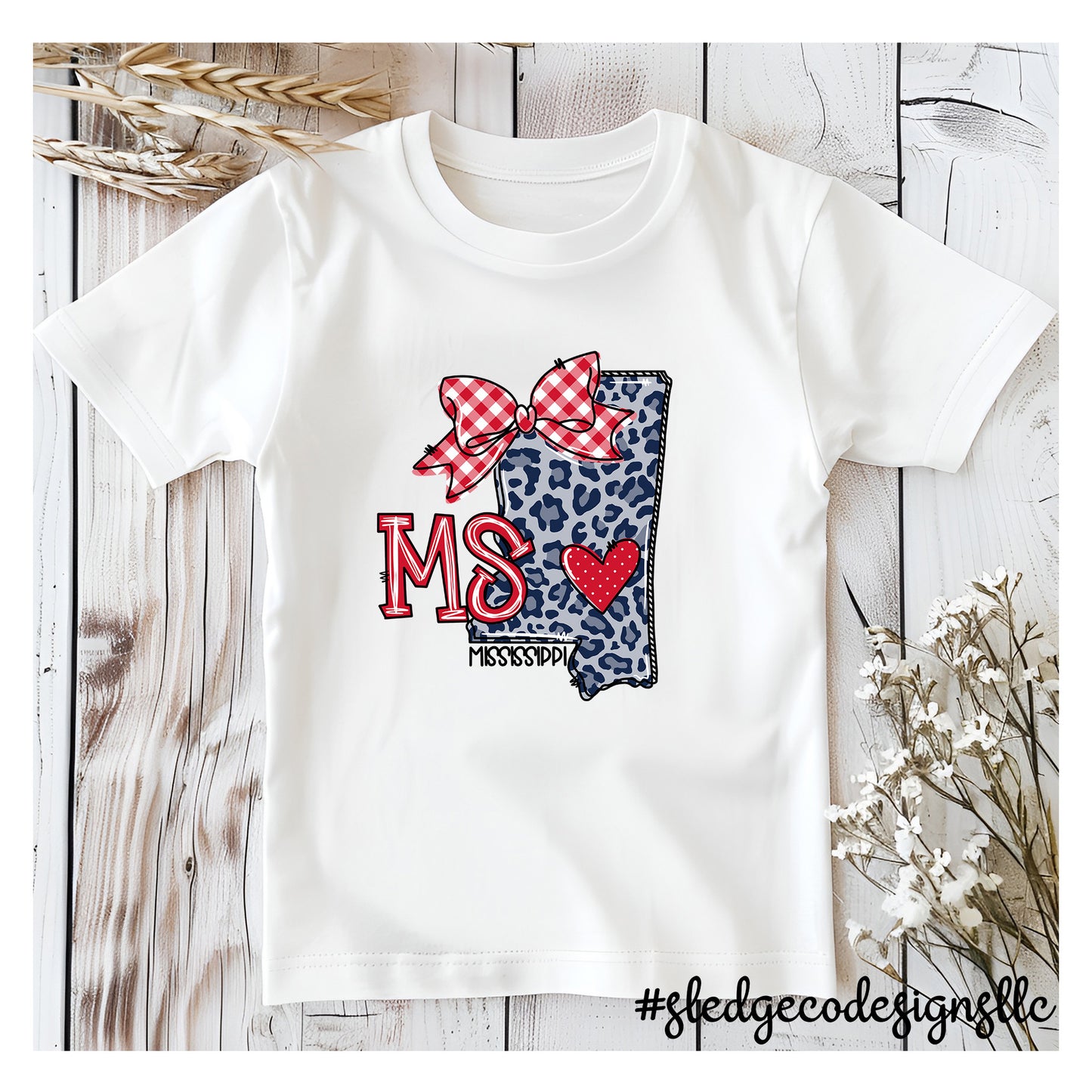 HEART OF MISSISSIPPI STATE HAND DRAWN | MS DOODLE | Custom ADULT - YOUTH - TODDLER TSHIRT