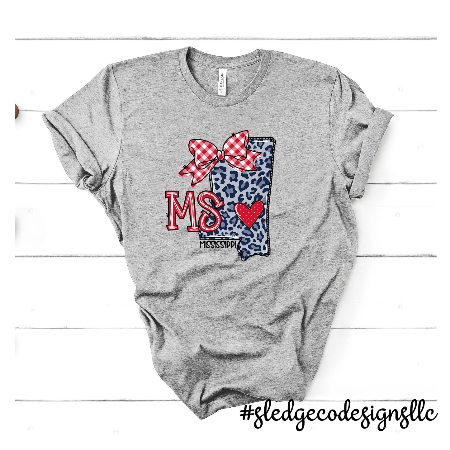 HEART OF MISSISSIPPI STATE HAND DRAWN | MS DOODLE | Custom ADULT - YOUTH - TODDLER TSHIRT