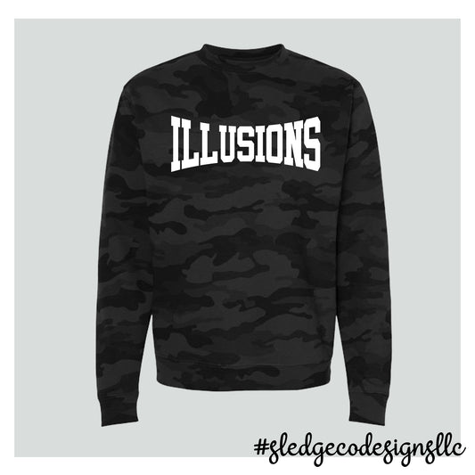 Illusions Softball | CAMO | Midweight Crewneck Sweatshirt