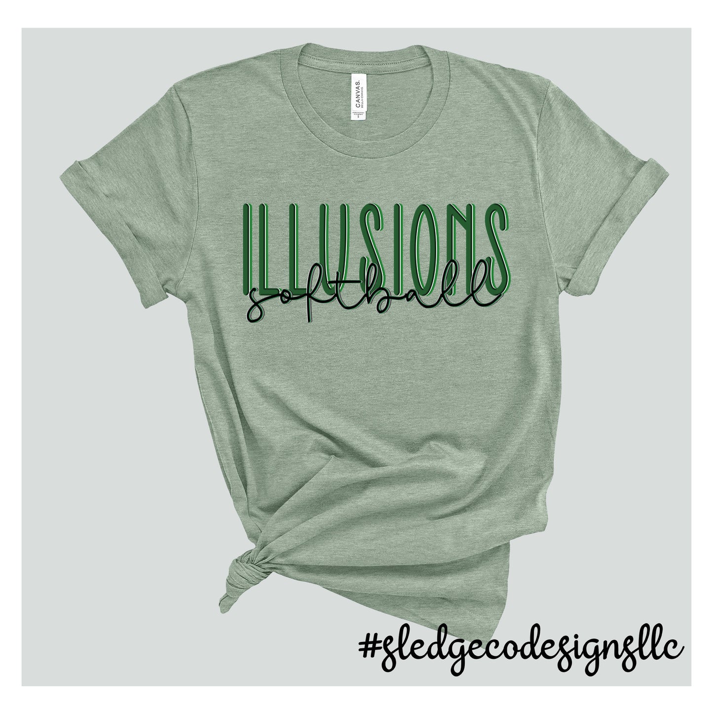 ILLUSIONS SOFTBALL DUO | SAGE GREEN | UNISEX TSHIRT