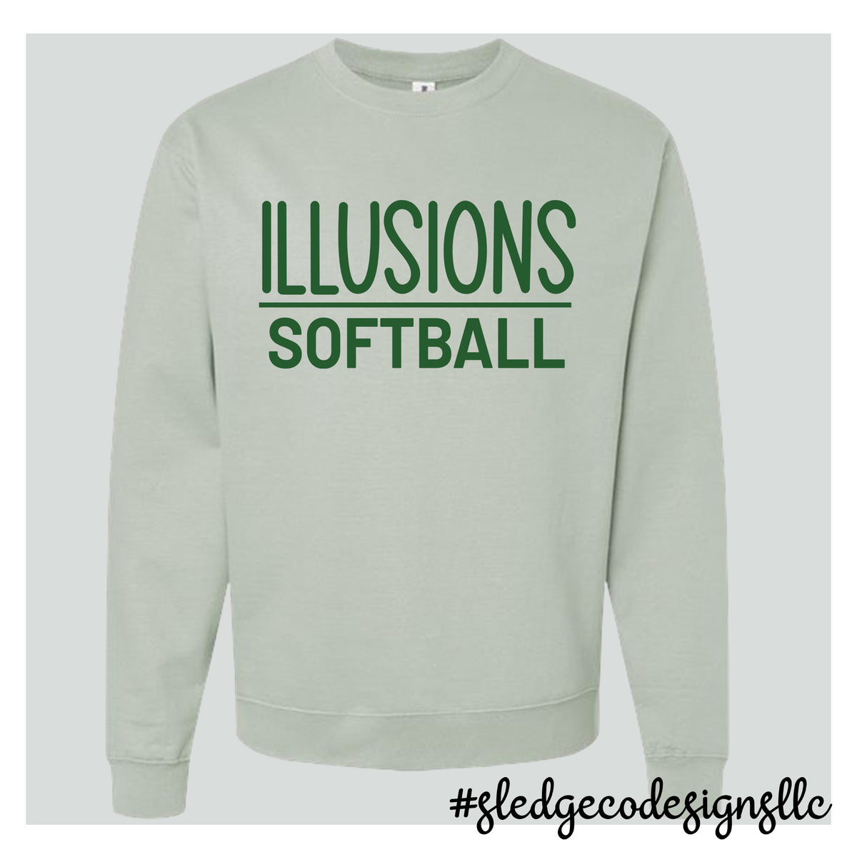 ILLUSIONS SOFTBALL STACKED | ITC | Midweight Pigment-Dyed Crewneck Sweatshirt