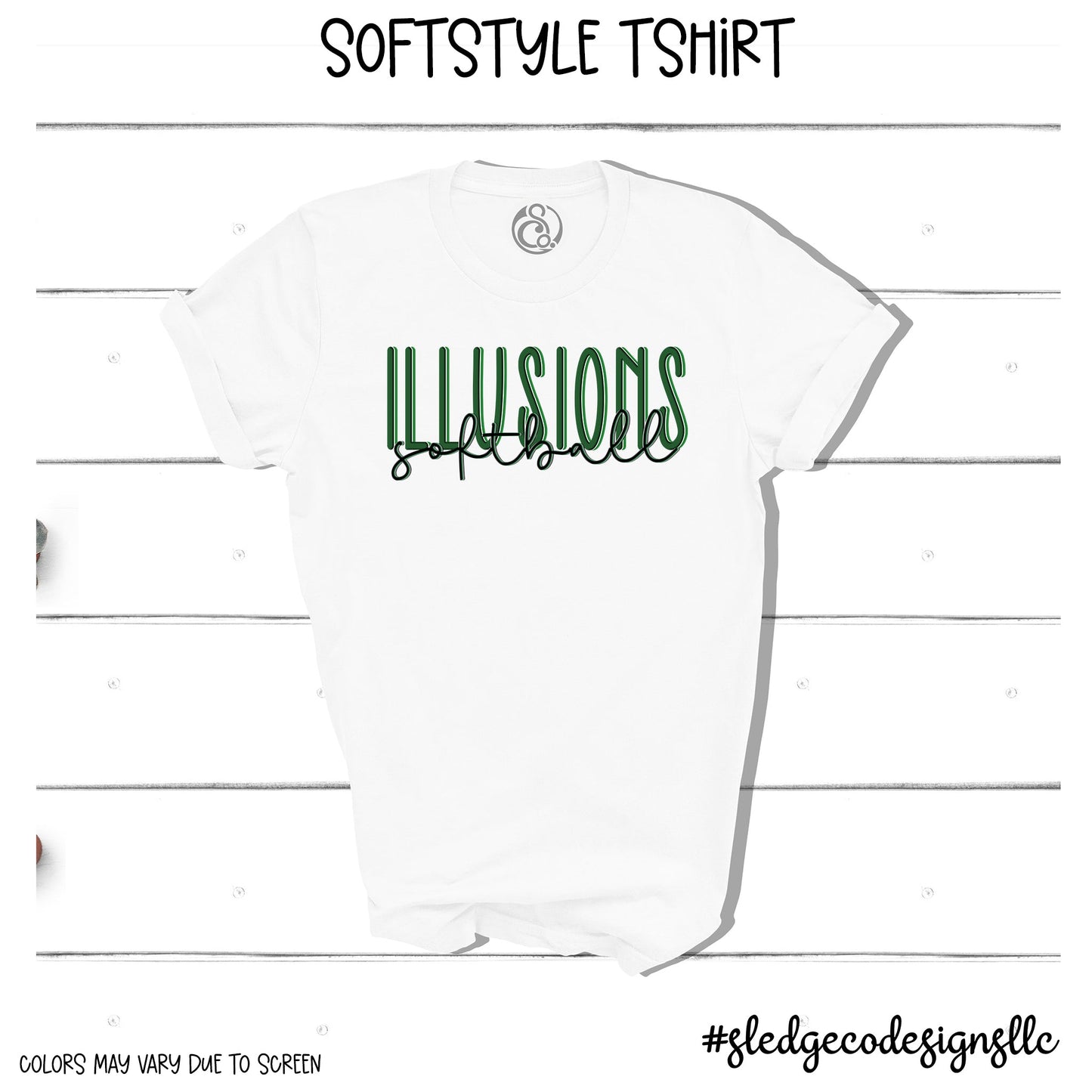 ILLUSIONS SOFTBALL DUO | CUSTOM UNISEX VNECK TEE