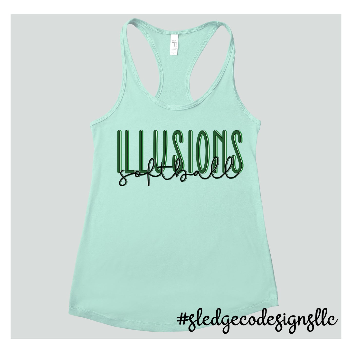 ILLUSIONS SOFTBALL | DUO | Custom Womens TANK TOP
