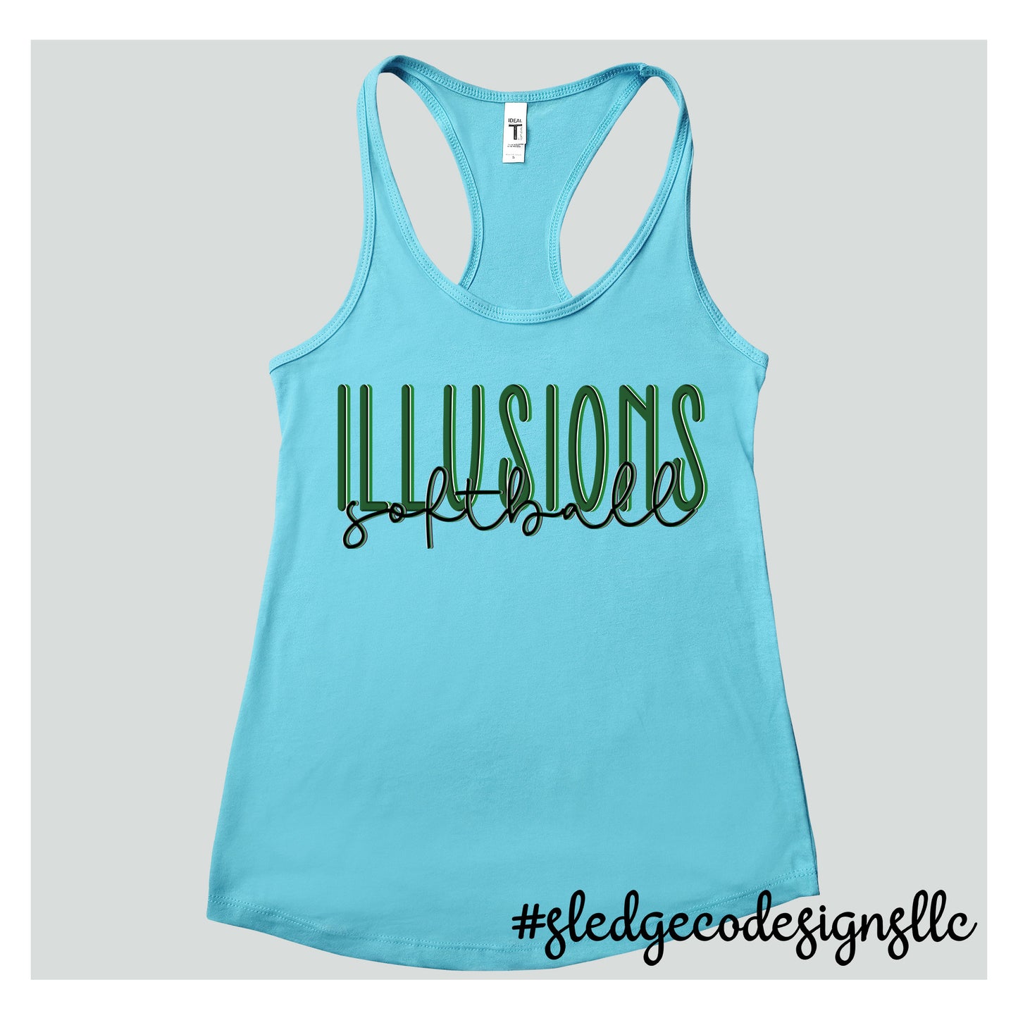 ILLUSIONS SOFTBALL | DUO | Custom Womens TANK TOP