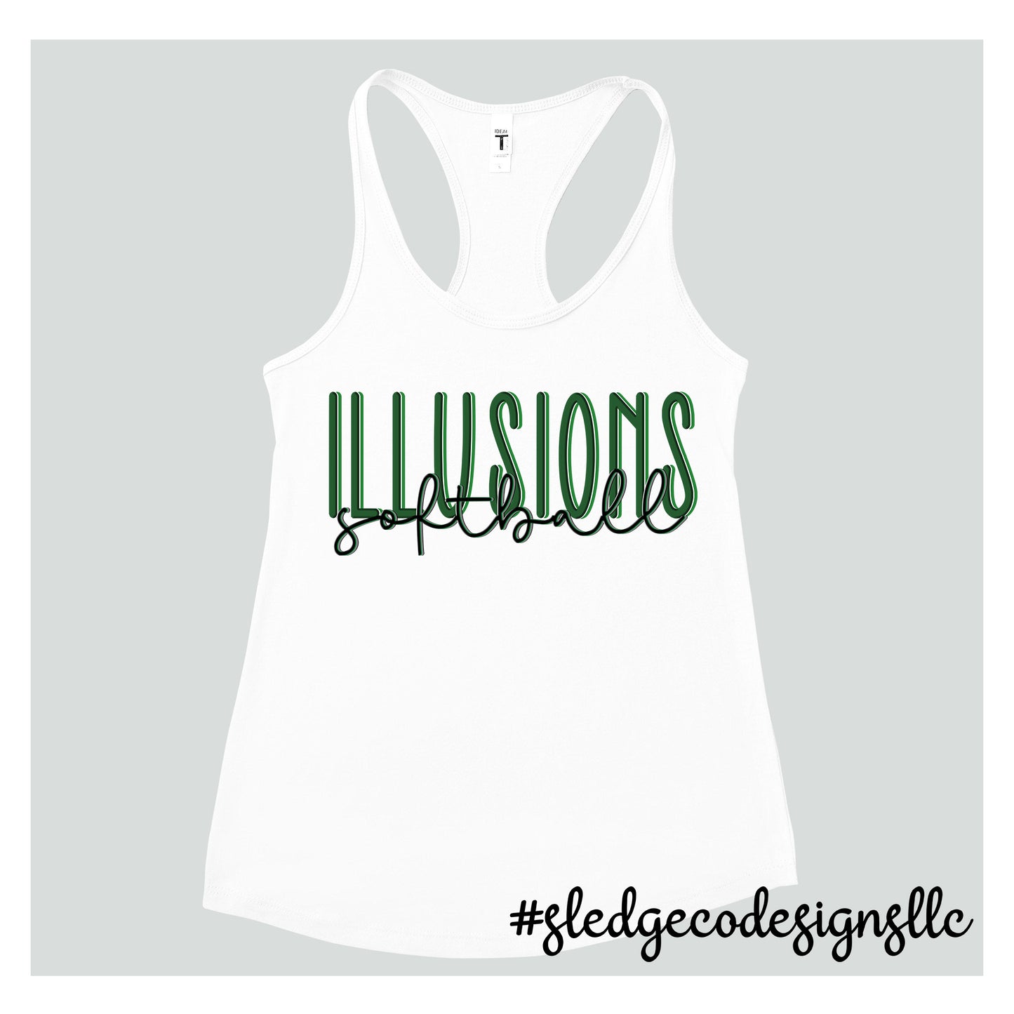 ILLUSIONS SOFTBALL | DUO | Custom Womens TANK TOP