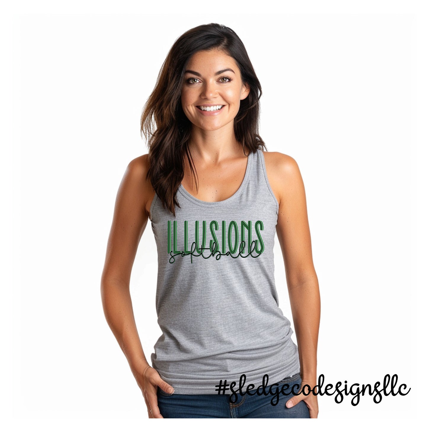 ILLUSIONS SOFTBALL | DUO | Custom Womens TANK TOP