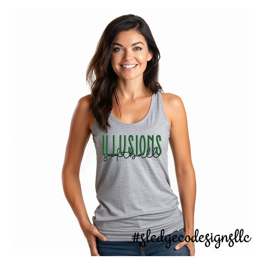 ILLUSIONS SOFTBALL | DUO | Custom Womens TANK TOP