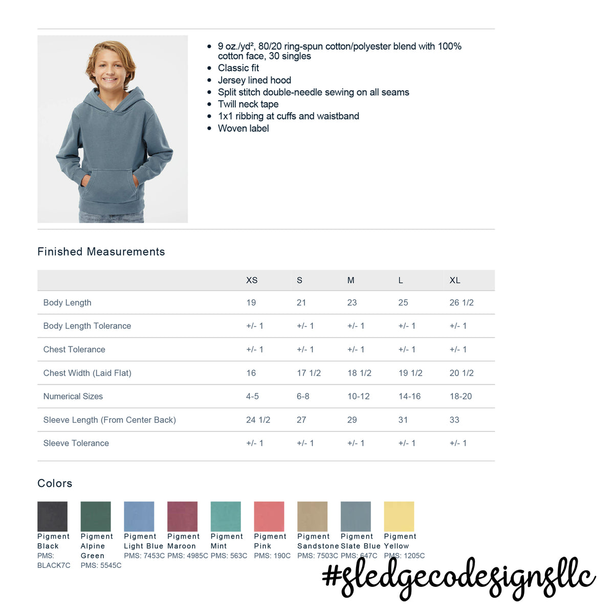 ILLUSIONS | ITC Midweight Pigment-Dyed HOODIE | YOUTH