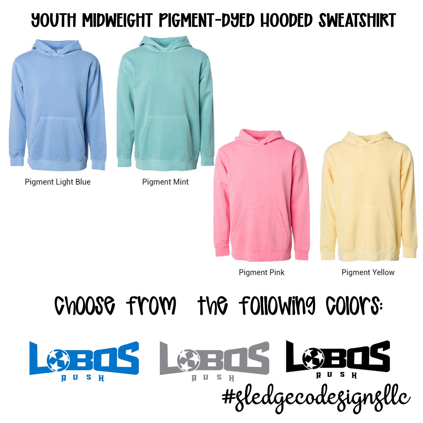 LOBOS RUSH SOCCER | ITC Midweight Pigment-Dyed HOODIE | YOUTH