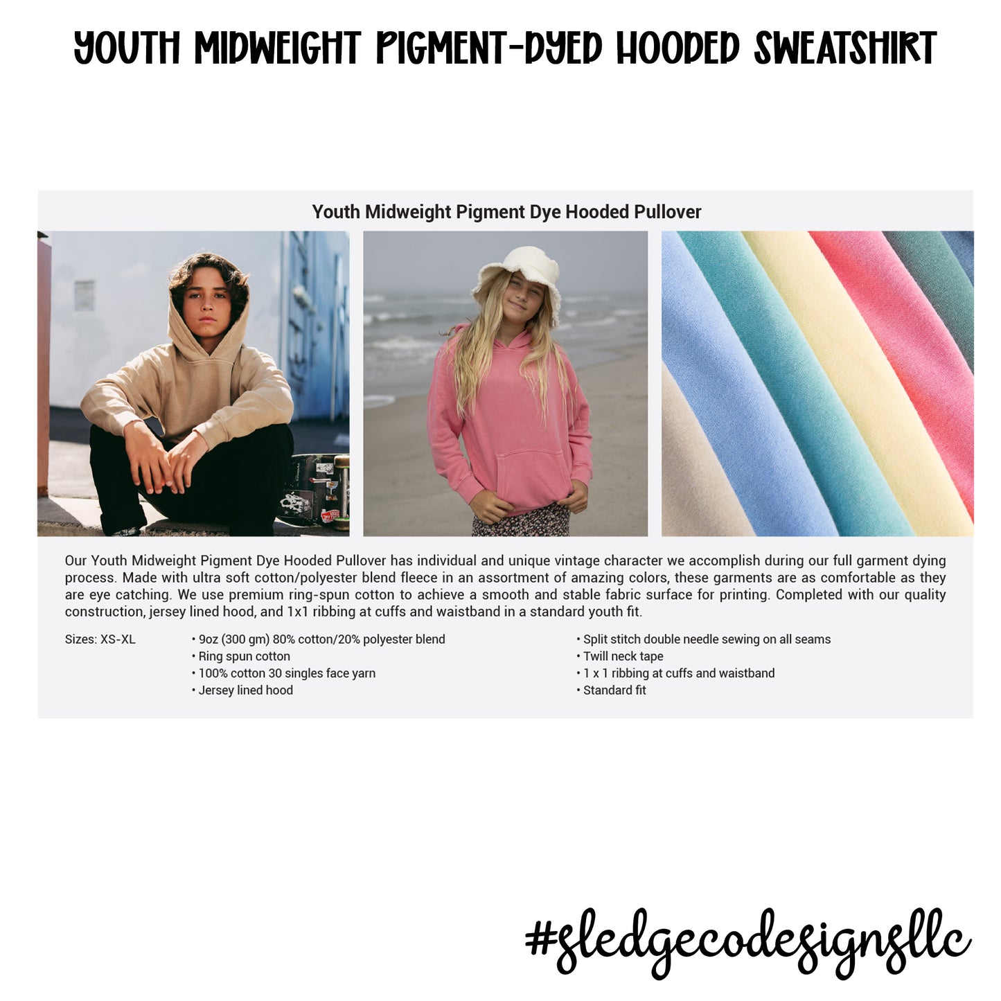 LOBOS RUSH SOCCER | ITC Midweight Pigment-Dyed HOODIE | YOUTH