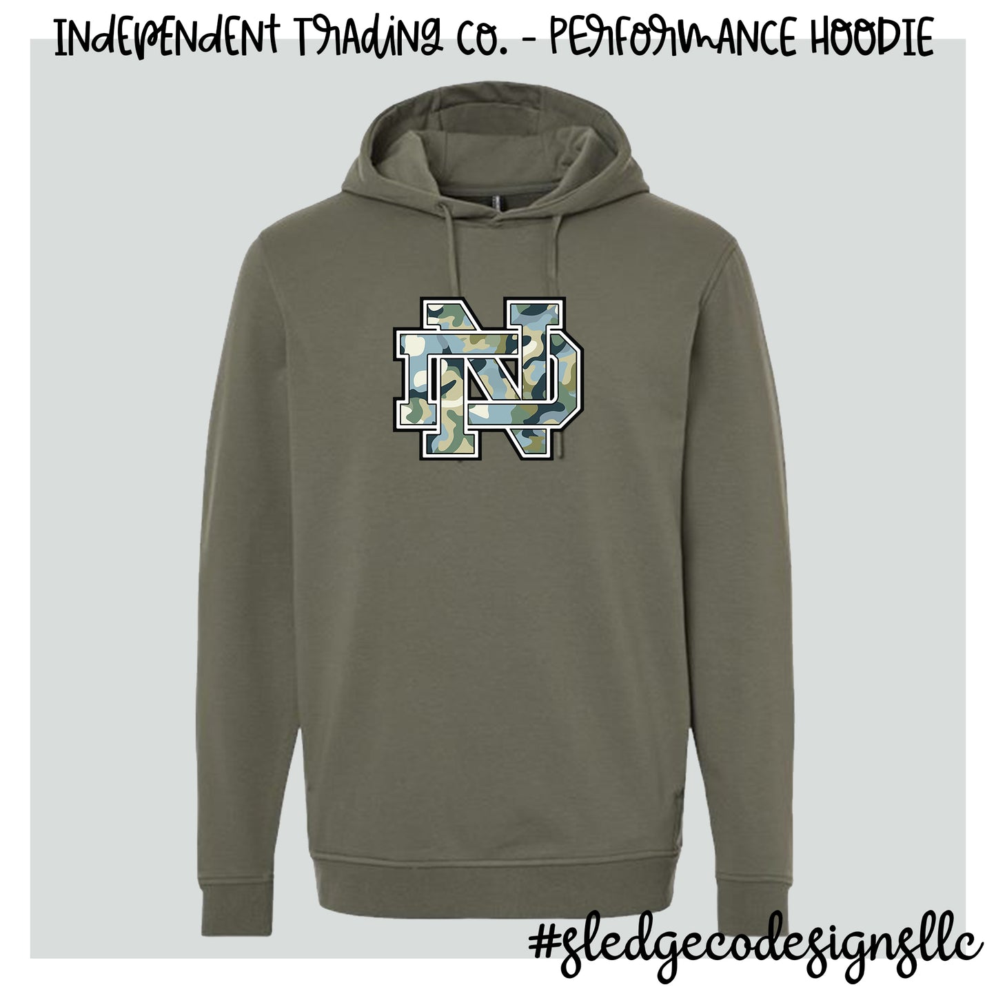 NORTH DELTA | BLUE CAMO | Independent Trading Co. | Performance DRI FIT HOODIE