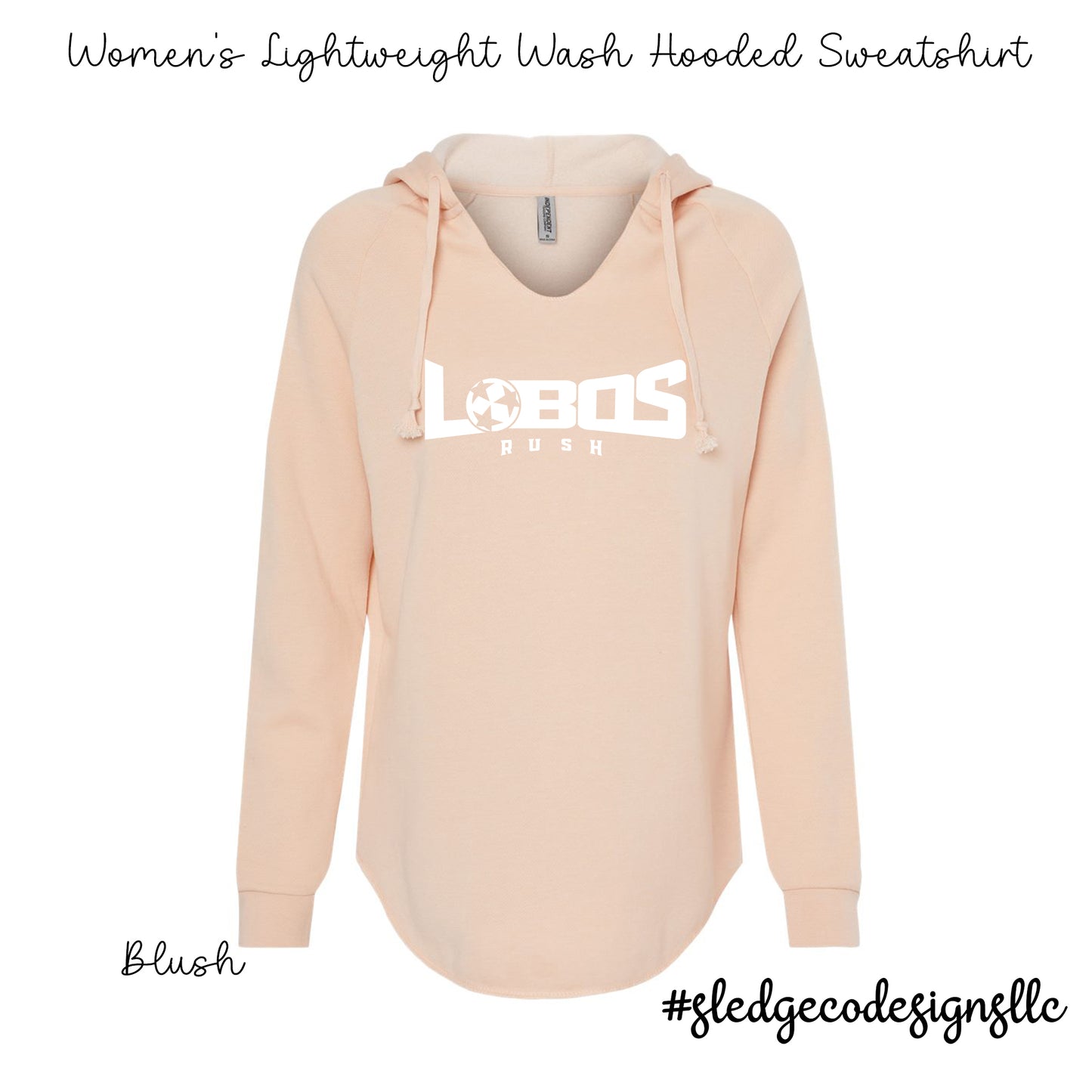Lobos Soccer | ITC | Women’s Lightweight Wash Hooded Sweatshirt