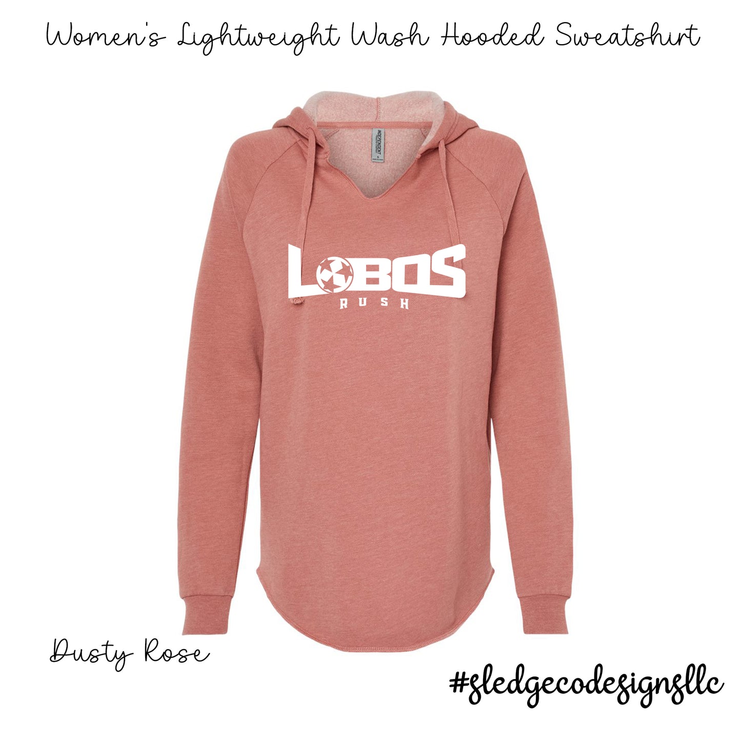 Lobos Soccer | ITC | Women’s Lightweight Wash Hooded Sweatshirt