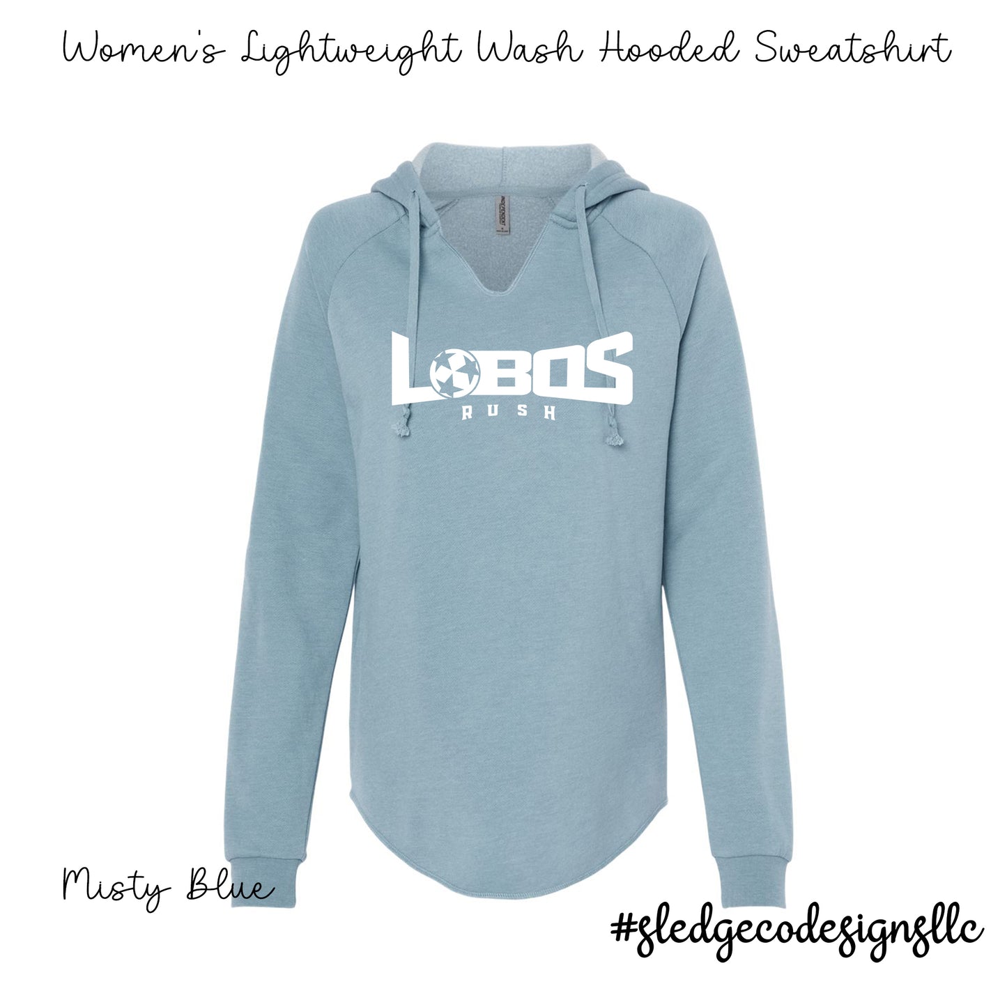 Lobos Soccer | ITC | Women’s Lightweight Wash Hooded Sweatshirt