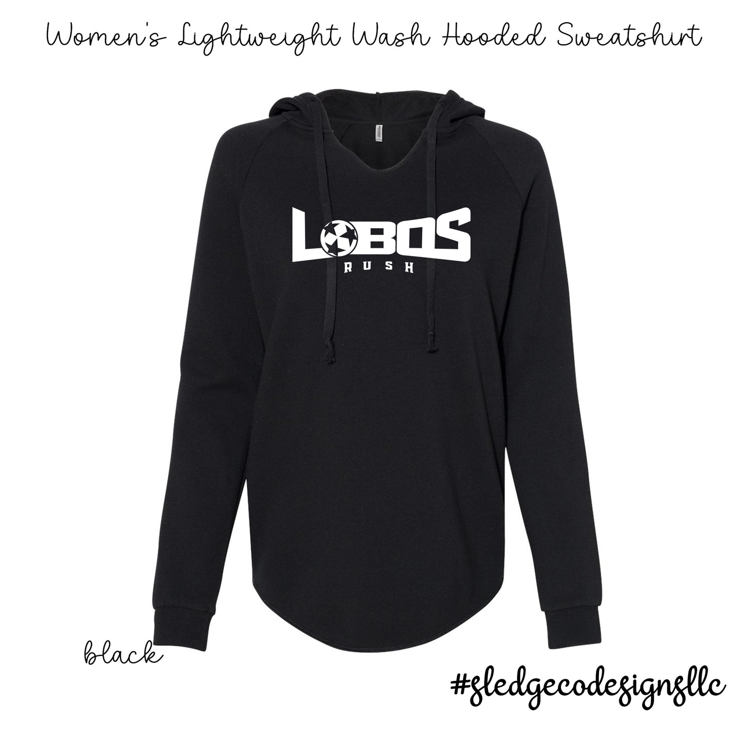 Lobos Soccer | ITC | Women’s Lightweight Wash Hooded Sweatshirt