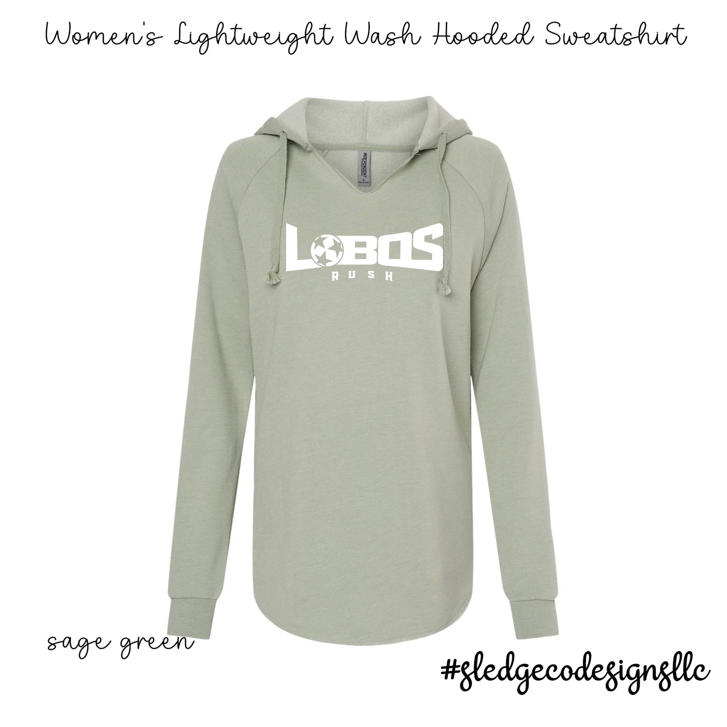 Lobos Soccer | ITC | Women’s Lightweight Wash Hooded Sweatshirt