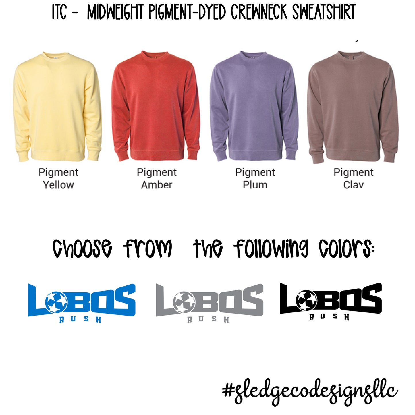 LOBOS RUSH SOCCER | ITC Midweight Pigment-Dyed Crewneck Sweatshirt 3RD SET