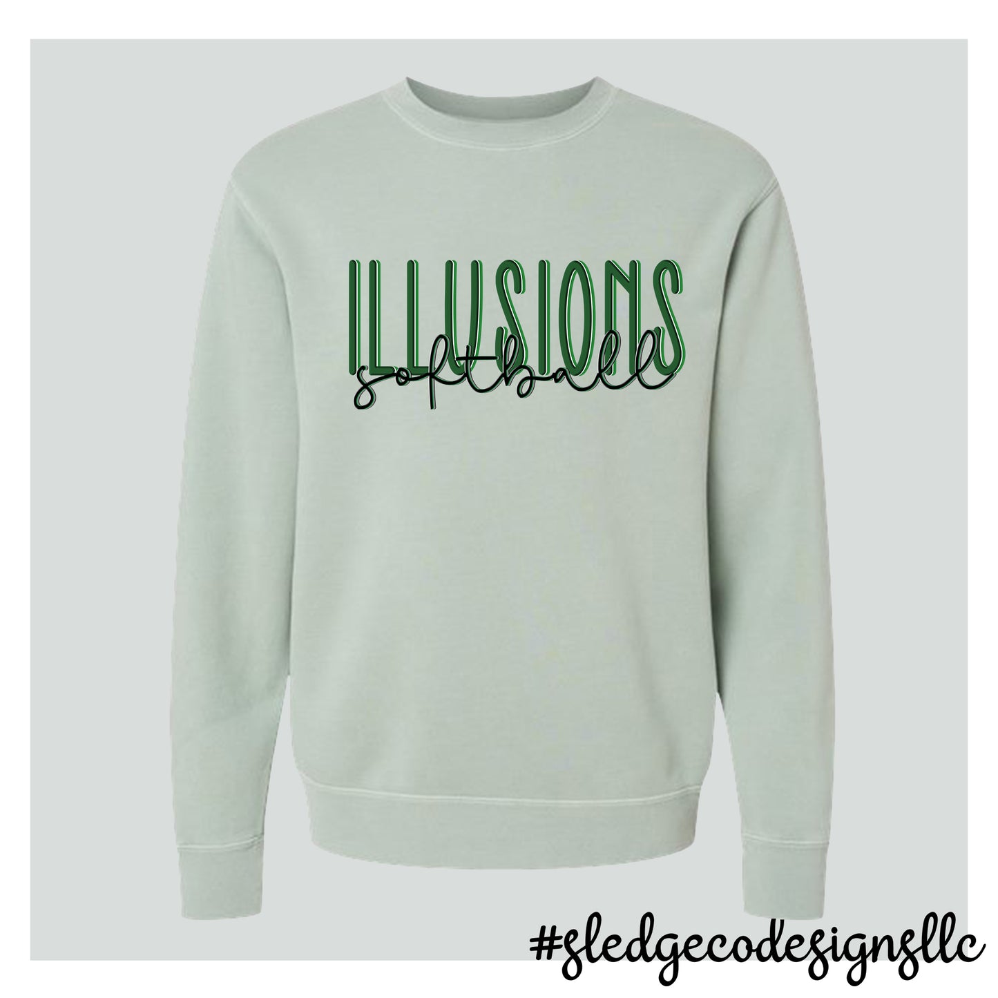 ILLUSIONS SOFTBALL DUO | ITC | Midweight Pigment-Dyed Crewneck Sweatshirt