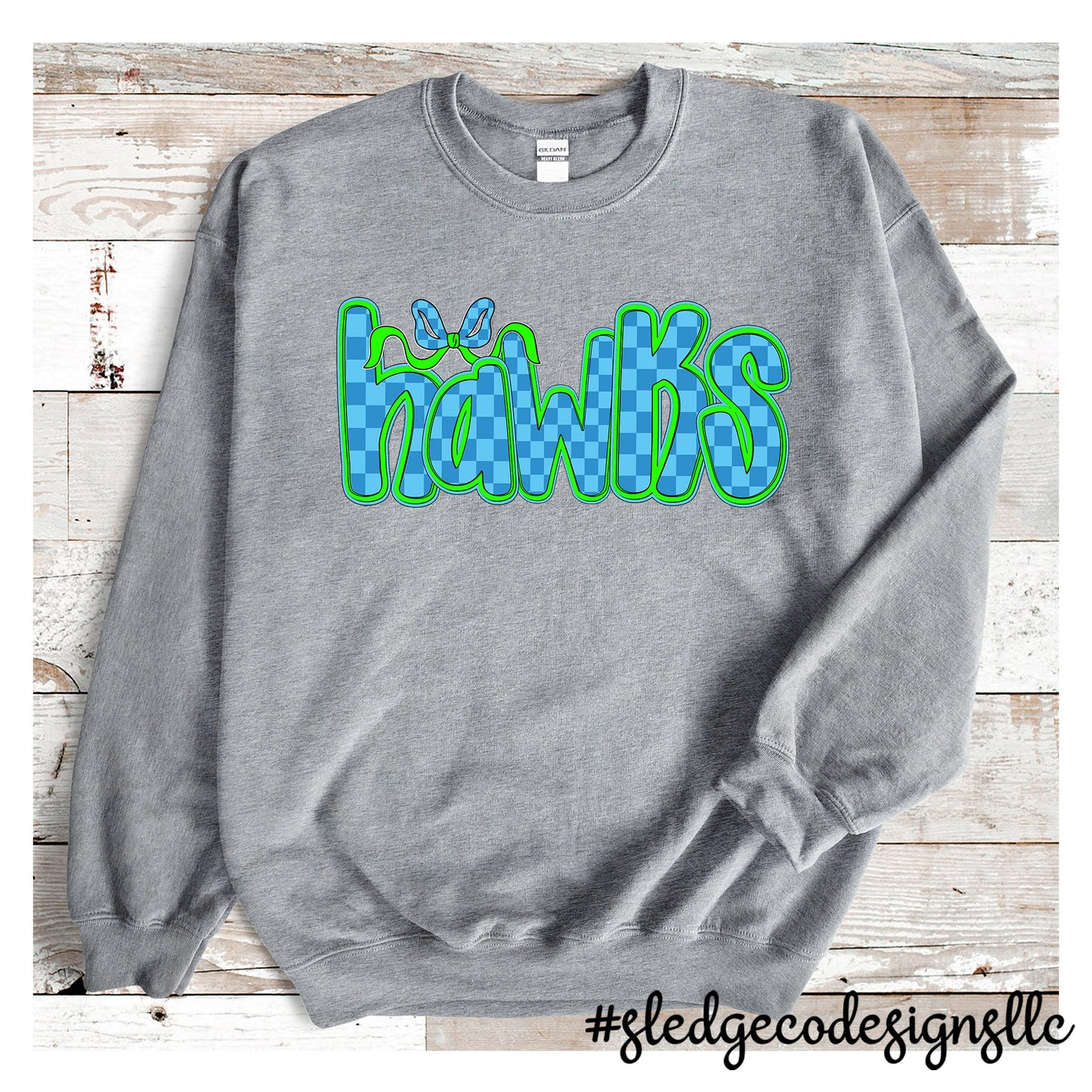 JONES BRUMMETT SCHOOL | HAWKS CHECKERED | UNISEX CUSTOM SWEATSHIRT