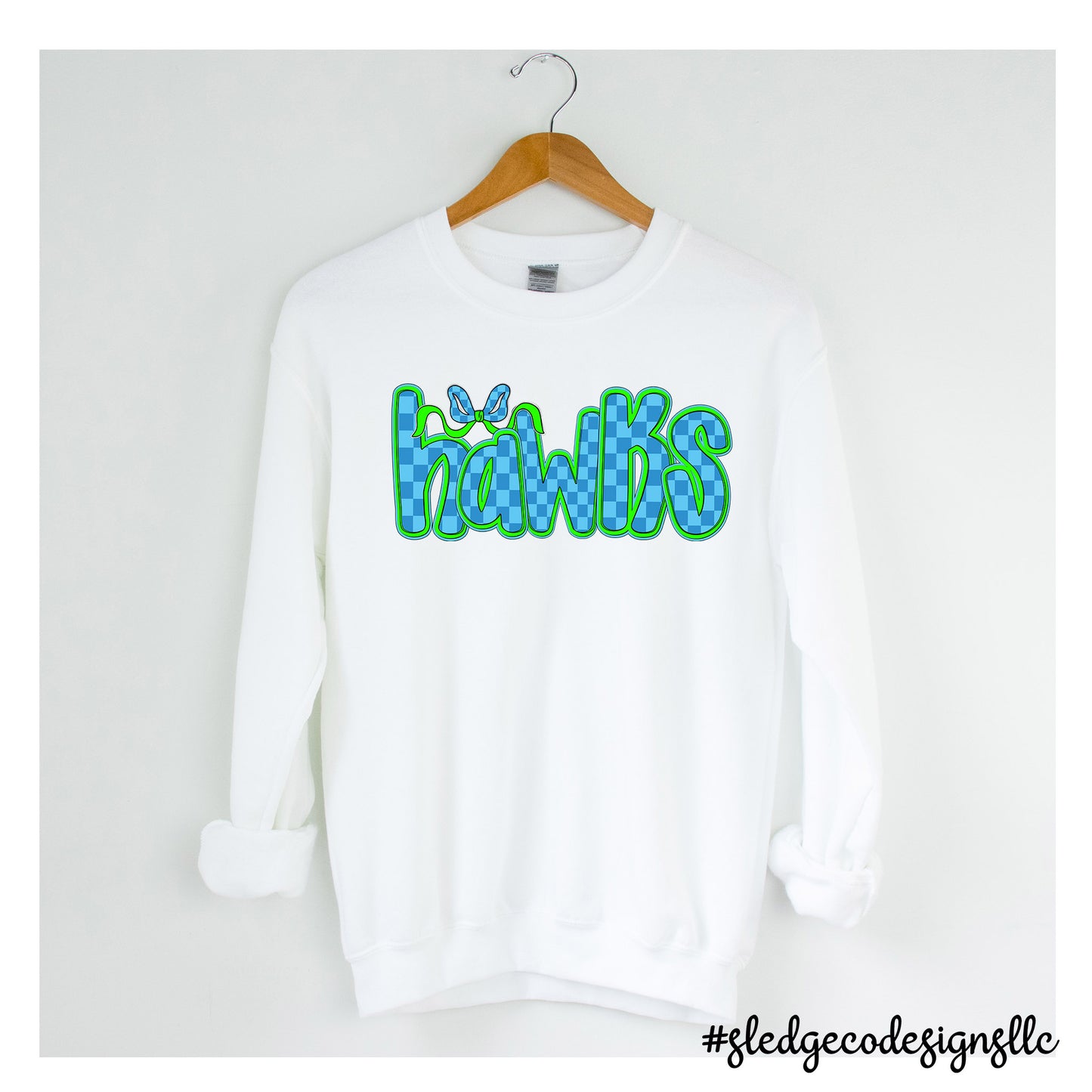 JONES BRUMMETT SCHOOL | HAWKS CHECKERED | UNISEX CUSTOM SWEATSHIRT