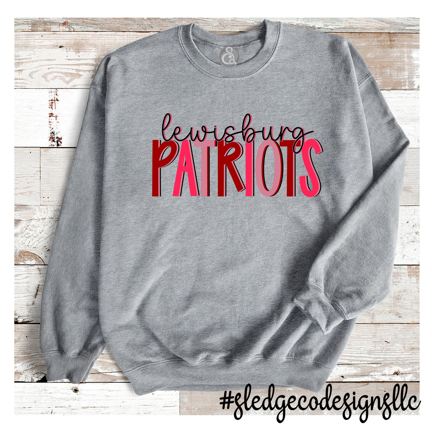 LEWISBURG PATRIOTS | BOLD PINK & RED | SOFTSTYLE UNISEX SWEATSHIRT