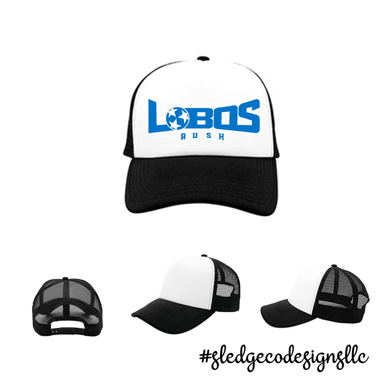 LOBOS RUSH SOCCER | TRUCKER HAT BLACK/WHITE