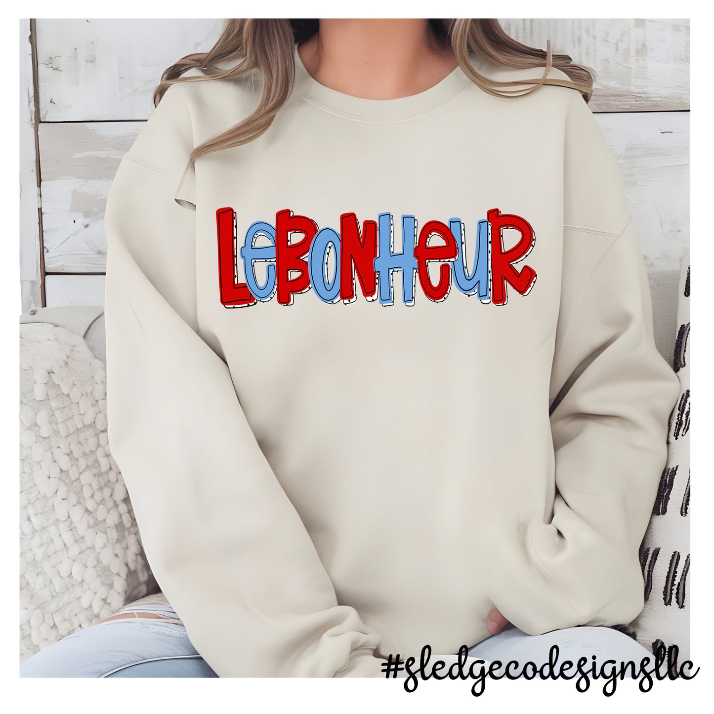 Le Bonheur | RED & BLUE | UNISEX CUSTOM SWEATSHIRT