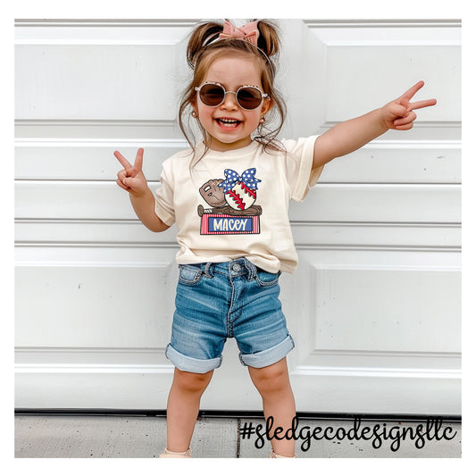 CUSTOMIZABLE GIRL BASEBALL TEE | UNISEX CUSTOM TSHIRT
