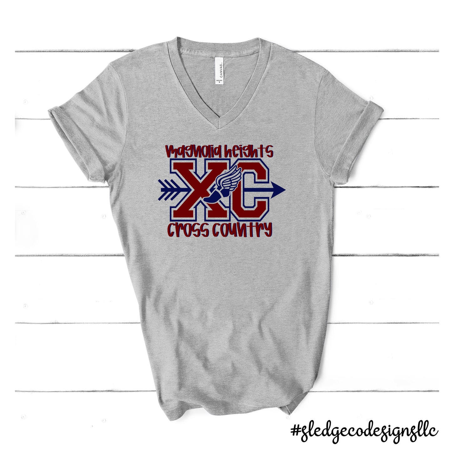 MAGNOLIA HEIGHTS | CROSS COUNTRY | UNISEX VNECK Custom Unisex Tshirt