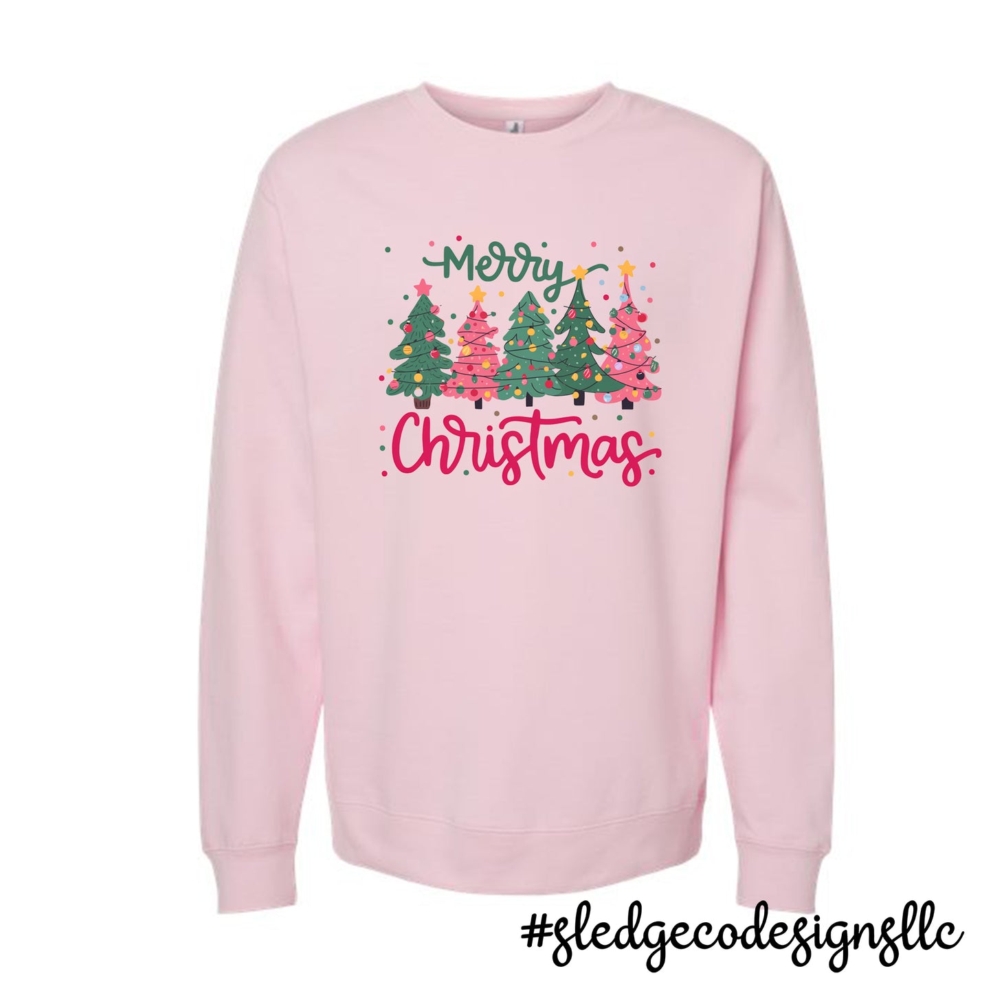 MERRY CHRISTMAS | PINK & GREEN | Custom Unisex Sweatshirt