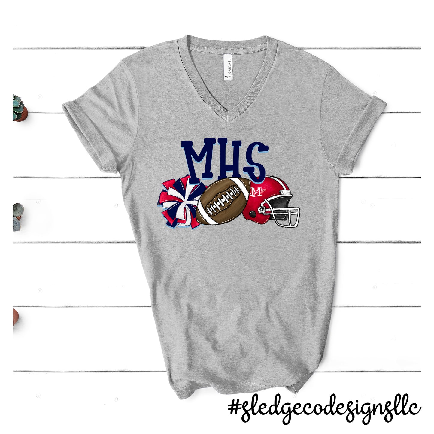 MHS CHIEFS FOOTBALL CHEER | VNECK | Custom Unisex Tshirt
