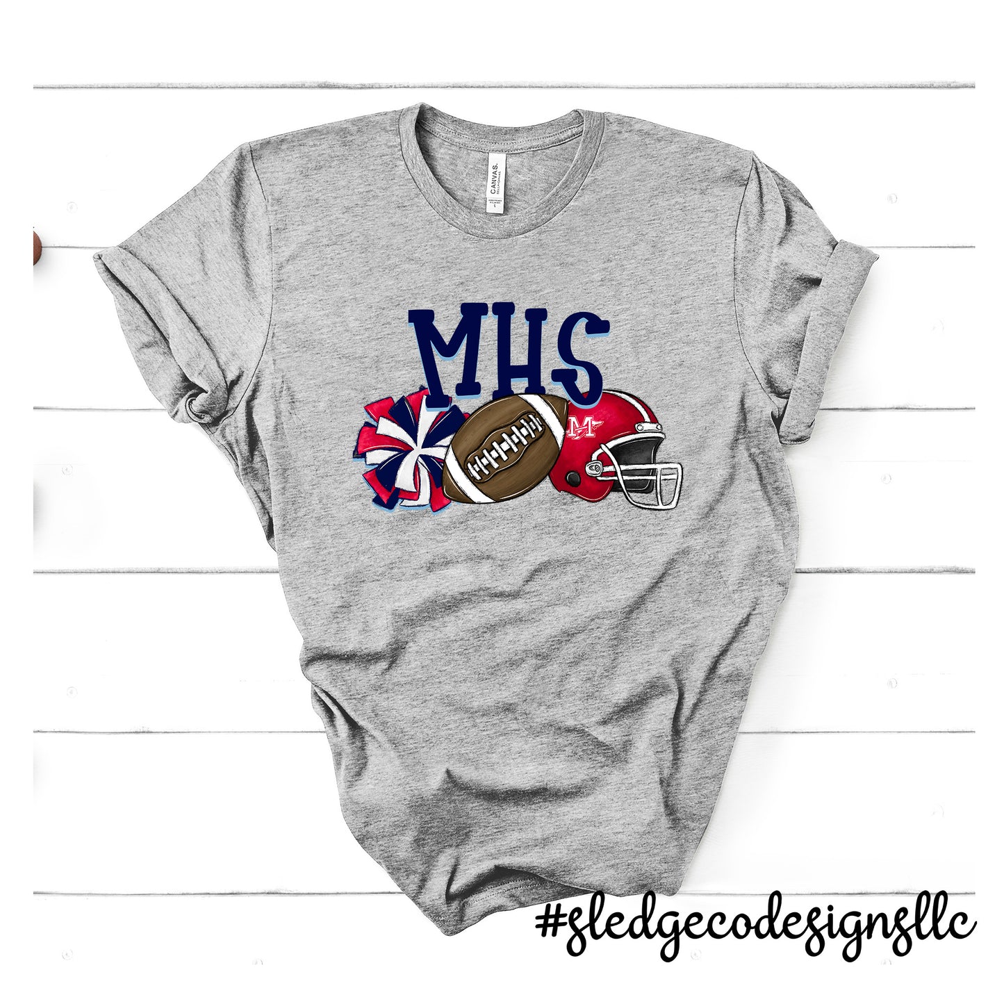 MHS CHIEFS FOOTBALL POMS & CHEER | Custom Unisex Tshirt