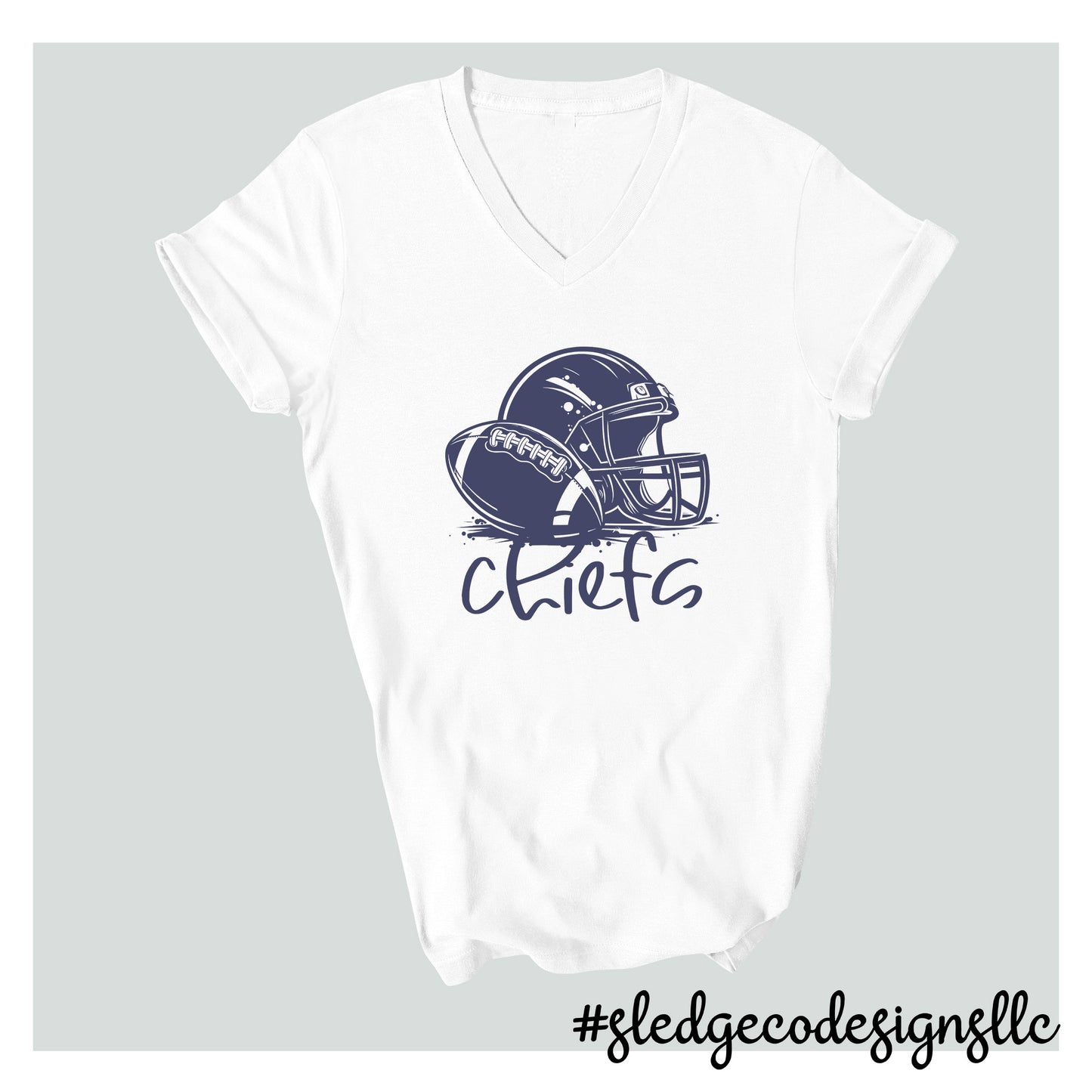 CHIEFS FOOTBALL | MAGNOLIA HEIGHTS | UNISEX VNECK Custom Unisex Tshirt